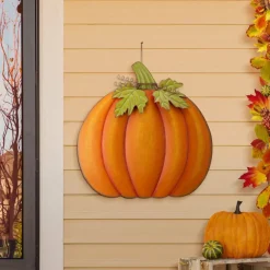 Glitzhome® 39" Fall Pumpkin Metal Yard Stake or Standing Décor