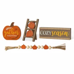Glitzhome® Fall Wood Word Signs Table Décor Set