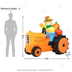 Glitzhome® 7ft. Fall Lighted Inflatable Tractor Décor