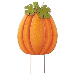 Glitzhome® 3ft. Fall Metal Embossed Glitter Pumpkin Yard Stake