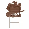 Glitzhome® 2.5ft. Fall Metal Wheel Barrow Pumpkin Yard Stake