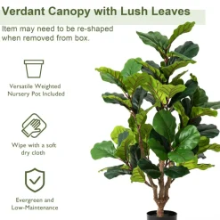 Glitzhome® 3.5ft. Faux Fiddle Leaf Fig Tree in Pot