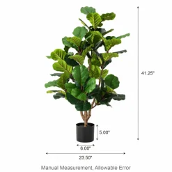 Glitzhome® 3.5ft. Faux Fiddle Leaf Fig Tree in Pot