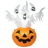 Glitzhome® 6ft. Lighted 3 Ghosts In Jack-O'-Lantern Pumpkin with Scream Inflatable Décor