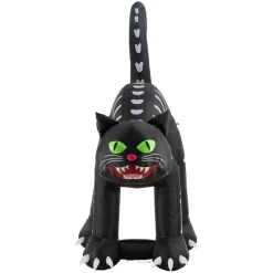 Glitzhome® 11FT Lighted Inflatable Giant Skeleton Cat Decor