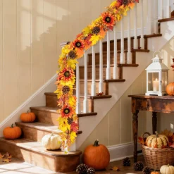 Glitzhome® 12ft Oversized Fall Sunflower Garland