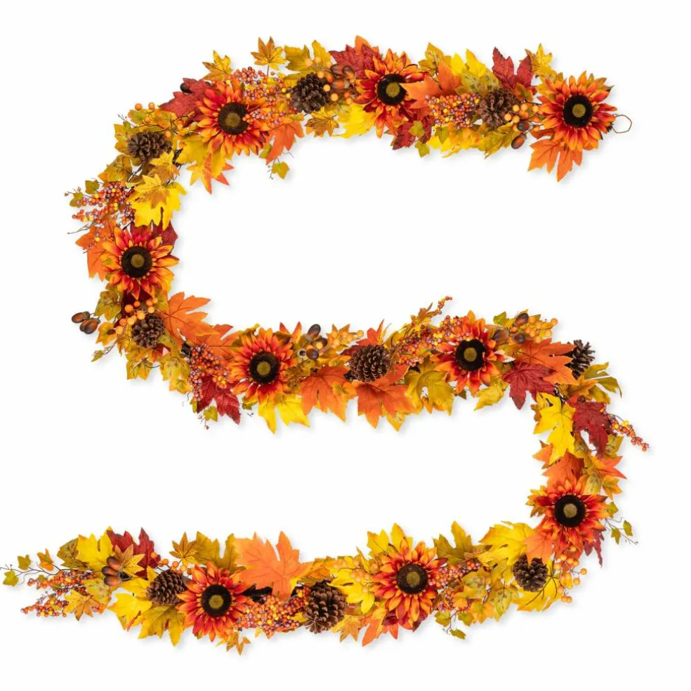 Glitzhome® 12ft Oversized Fall Sunflower Garland