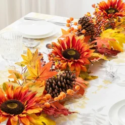 Glitzhome® 12ft Oversized Fall Sunflower Garland