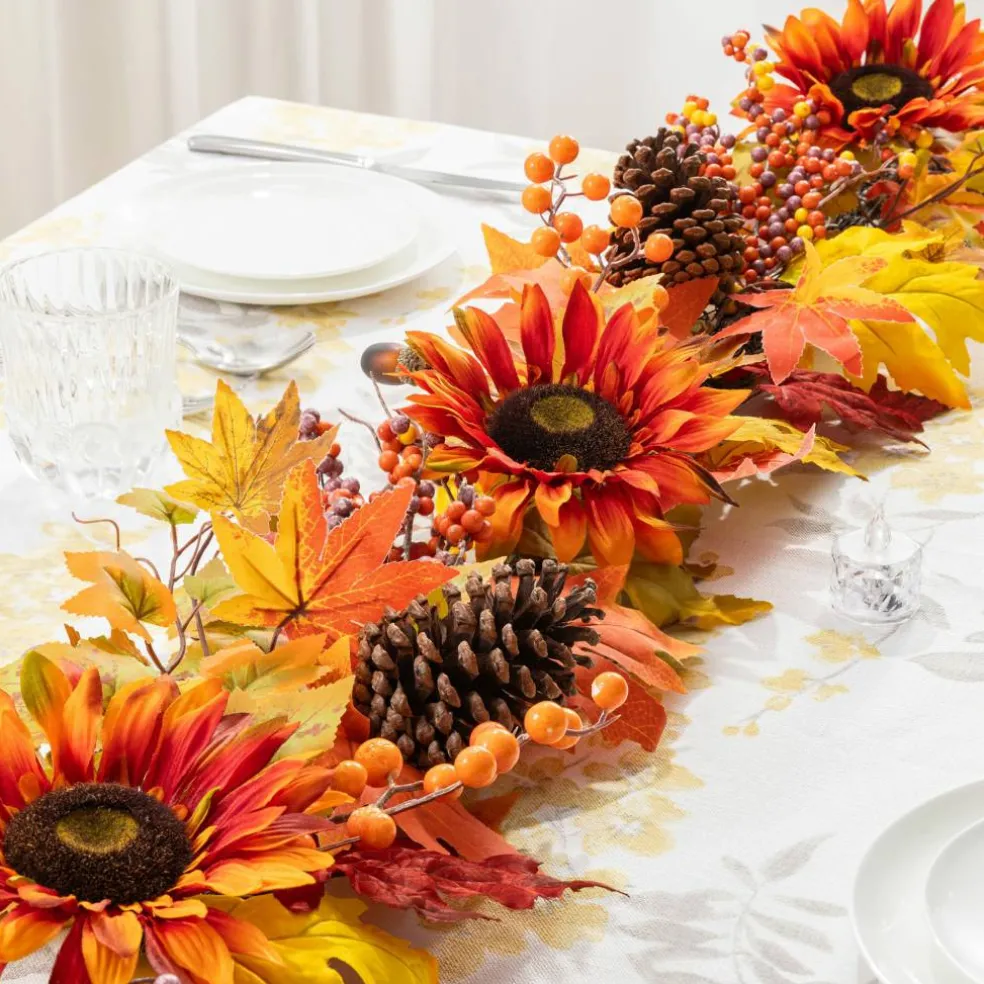 Glitzhome® 12ft Oversized Fall Sunflower Garland