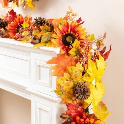 Glitzhome® 12ft Oversized Fall Sunflower Garland