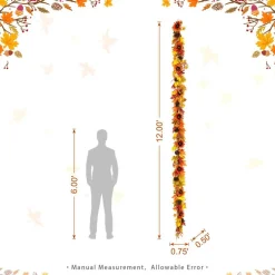 Glitzhome® 12ft Oversized Fall Sunflower Garland