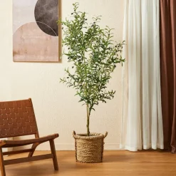 Glitzhome® 6ft. Potted Faux Olive Tree