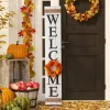 Glitzhome® 5ft. White Welcome Wood Porch Sign with 4 Changeable Wreaths