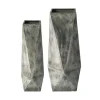 Glitzhome® Geometric Antique Silver Metal Floor Vases Set