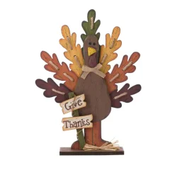 Glitzhome® 'Give Thanks' Turkey Décor