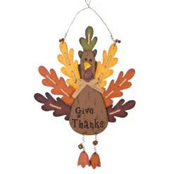 Glitzhome® 'Give Thanks' Turkey Hanging Wall Décor
