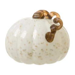 Glitzhome® Glass Pumpkin, Golden & White