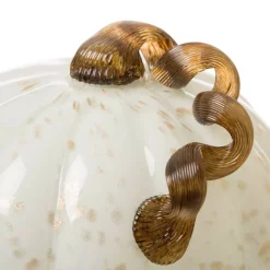 Glitzhome® Glass Pumpkin, Golden & White