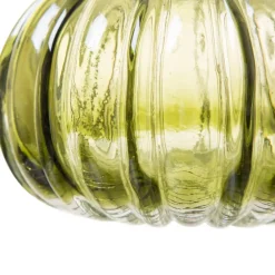 Glitzhome® Green & Amber Crackle Glass Short Pumpkin Set