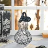 Glitzhome® 9" Halloween Abstract Black and White Glass Gourd