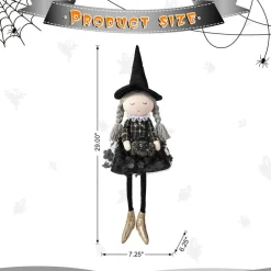 Glitzhome® 29" Halloween Fabric Dressed Witch Sitter