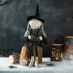 Glitzhome® 29" Halloween Fabric Dressed Witch Sitter