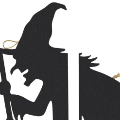 Glitzhome® 34.5" Halloween Metal Silhouette Witches With Cauldron Yard Stake Set