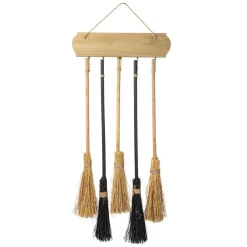 Glitzhome® 42" Halloween Wood Brooms Parking Porch Décor