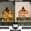 Glitzhome® 12" Halloween Wooden Lighted Word Block Table Décor with Timer
