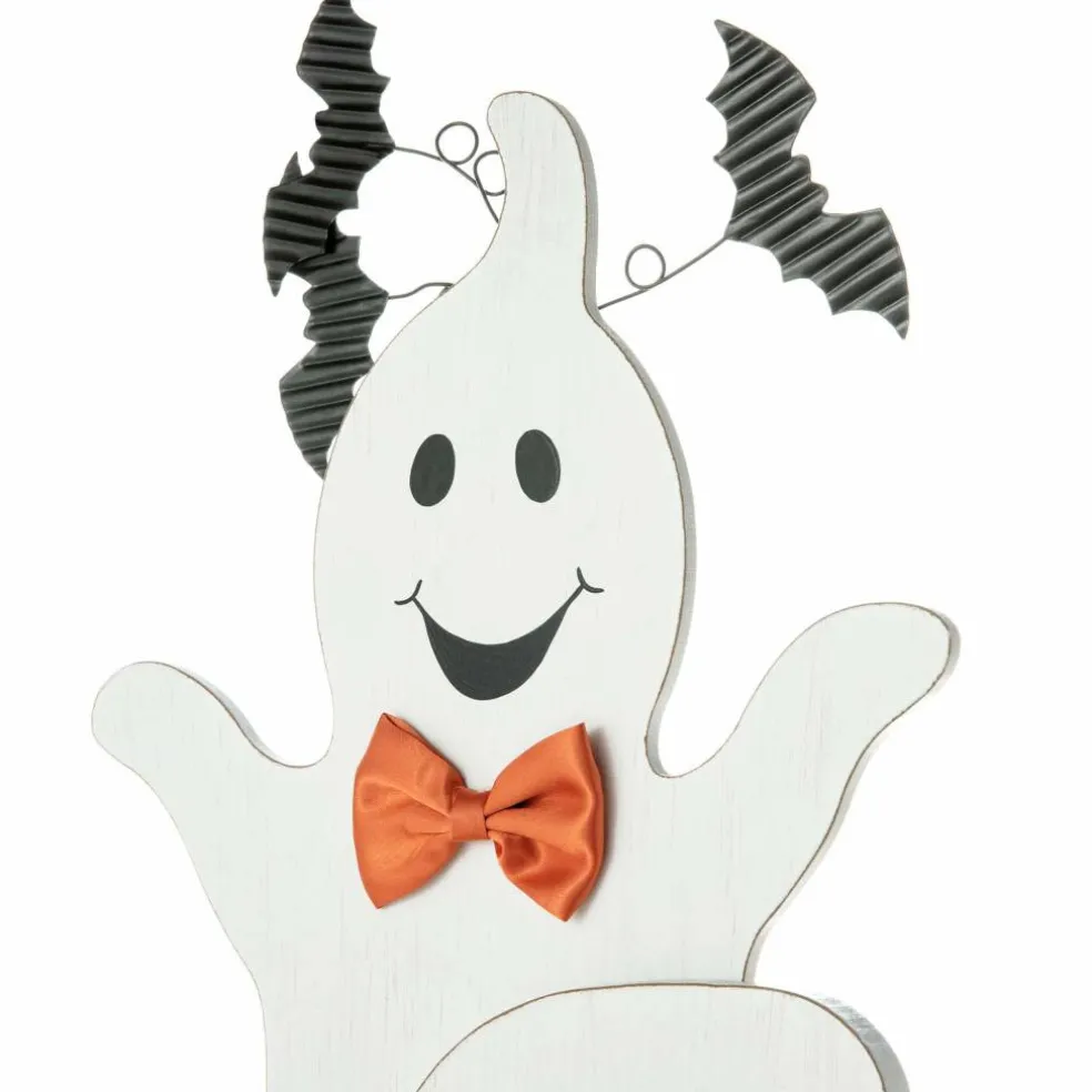 Glitzhome® 37.5" Halloween Wooden Stacked Ghost Porch Décor