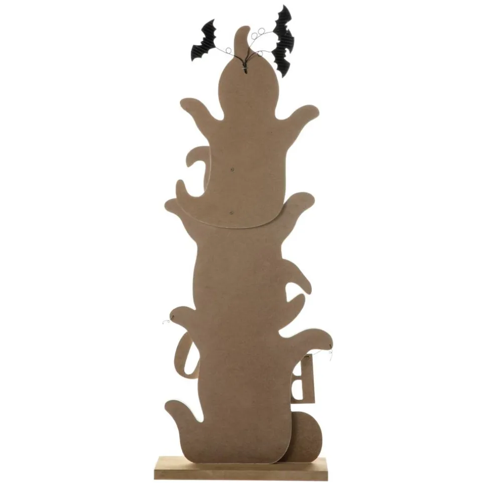 Glitzhome® 37.5" Halloween Wooden Stacked Ghost Porch Décor
