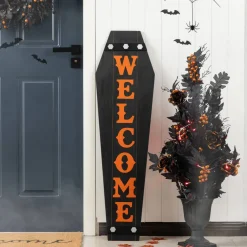 Glitzhome® Halloween Wood Mummy and Welcome Coffin Porch Decor Set