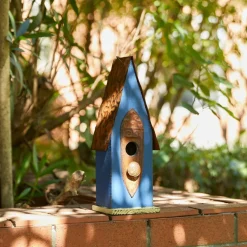 Glitzhome® 13" Hanging Distressed Wood Garden Birdhouse