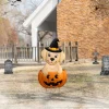 Glitzhome® 32"H Halloween Metal Labrador in Pumpkin Yard Stake