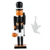 Glitzhome® 18.5"H Halloween Wooden Pumpkin Nutcracker with Ghost Ornament