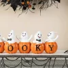 Glitzhome® 15.5"L Halloween Polyresin SPOOKY Ghost Pumpkin Table Decor