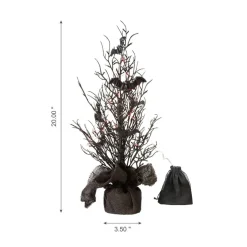 Glitzhome® 20" Lighted Halloween Bats Table Tree Decor