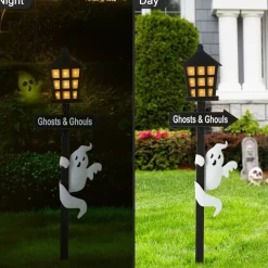 Glitzhome® 42" Lighted Halloween Haunted House Yard Stake with Timer
