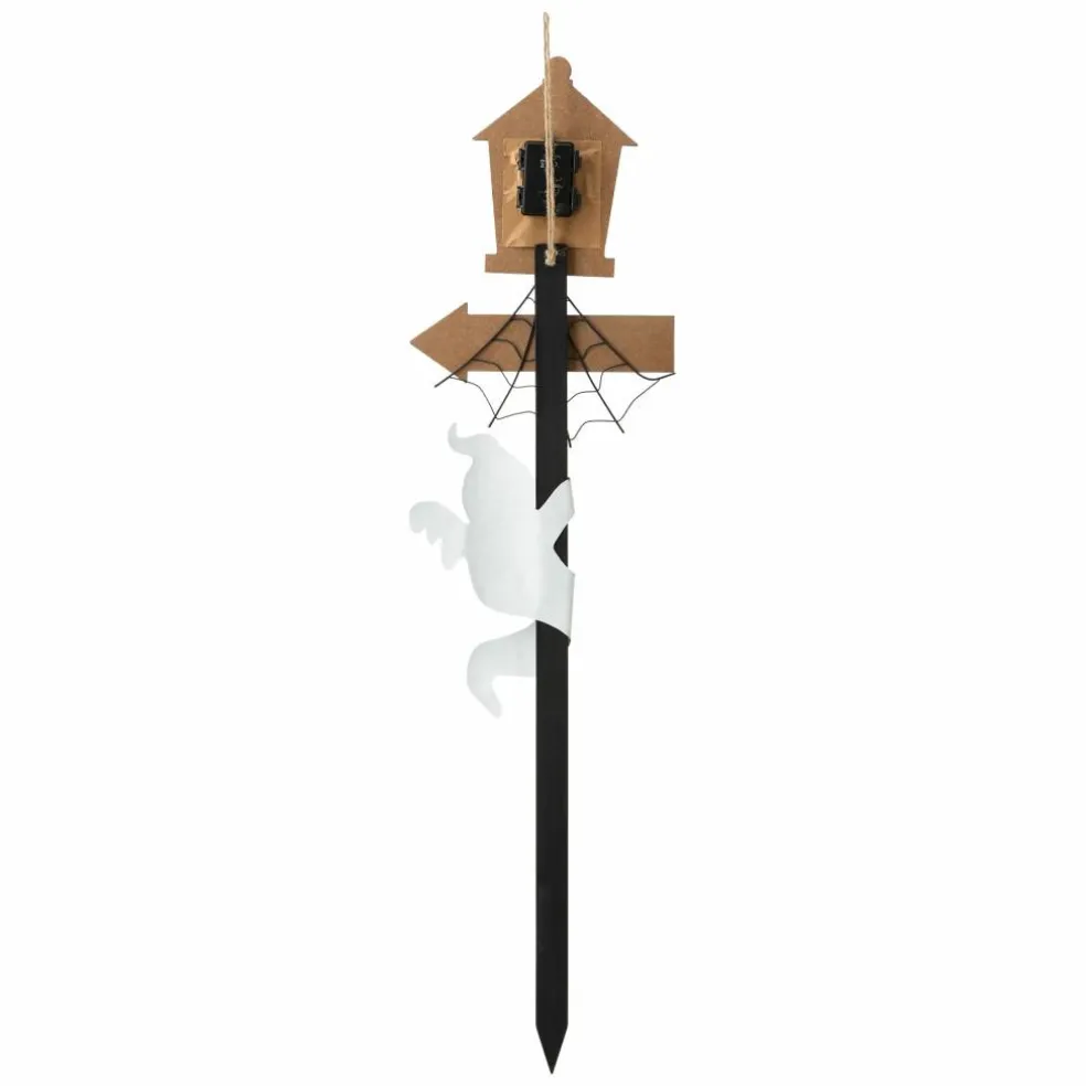 Glitzhome® 42" Lighted Halloween Haunted House Yard Stake with Timer
