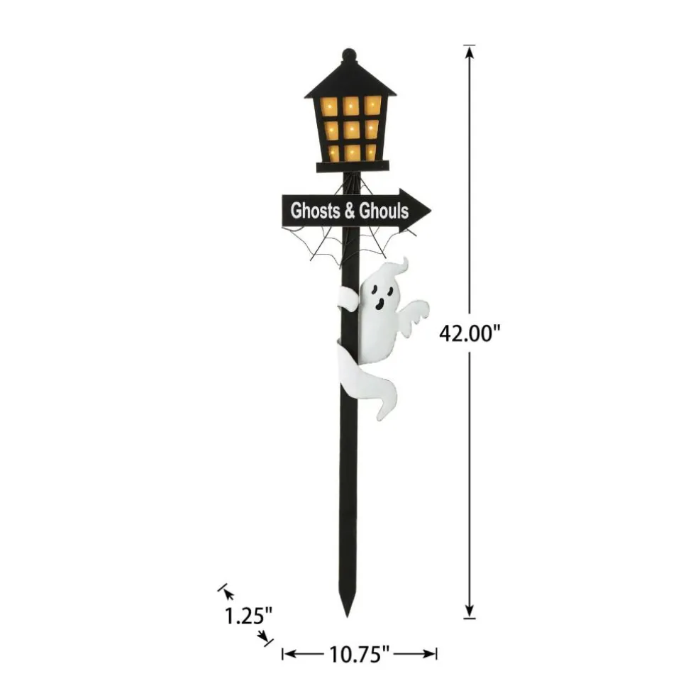 Glitzhome® 42" Lighted Halloween Haunted House Yard Stake with Timer