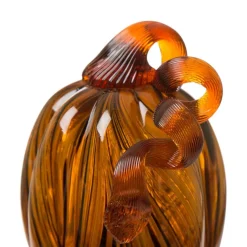Glitzhome® Medium Glass Pumpkin, Multicolor Stripes