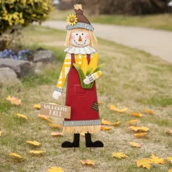 Glitzhome® 37.25" Metal Scarecrow Yard Stake/Standing/Hanging Sign