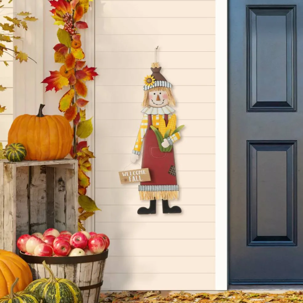 Glitzhome® 37.25" Metal Scarecrow Yard Stake/Standing/Hanging Sign