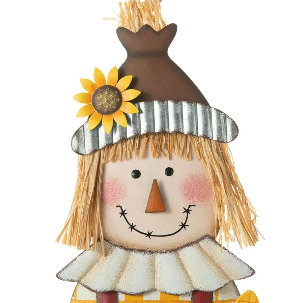 Glitzhome® 37.25" Metal Scarecrow Yard Stake/Standing/Hanging Sign