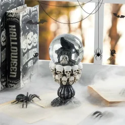 Glitzhome® 100mm 7.25"H Halloween Resin Stacked Skull Waterglobe