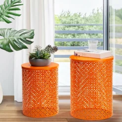 Glitzhome® Multi-Functional Metal Accent Table Set