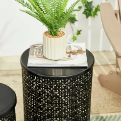 Glitzhome® Multi-Functional Metal Accent Table Set