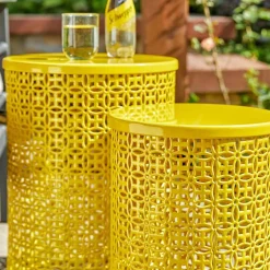 Glitzhome® Multi-Functional Metal Accent Table Set