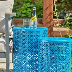 Glitzhome® Multi-Functional Metal Accent Table Set
