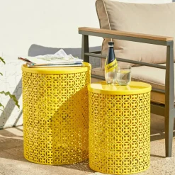 Glitzhome® Multi-Functional Metal Accent Table Set